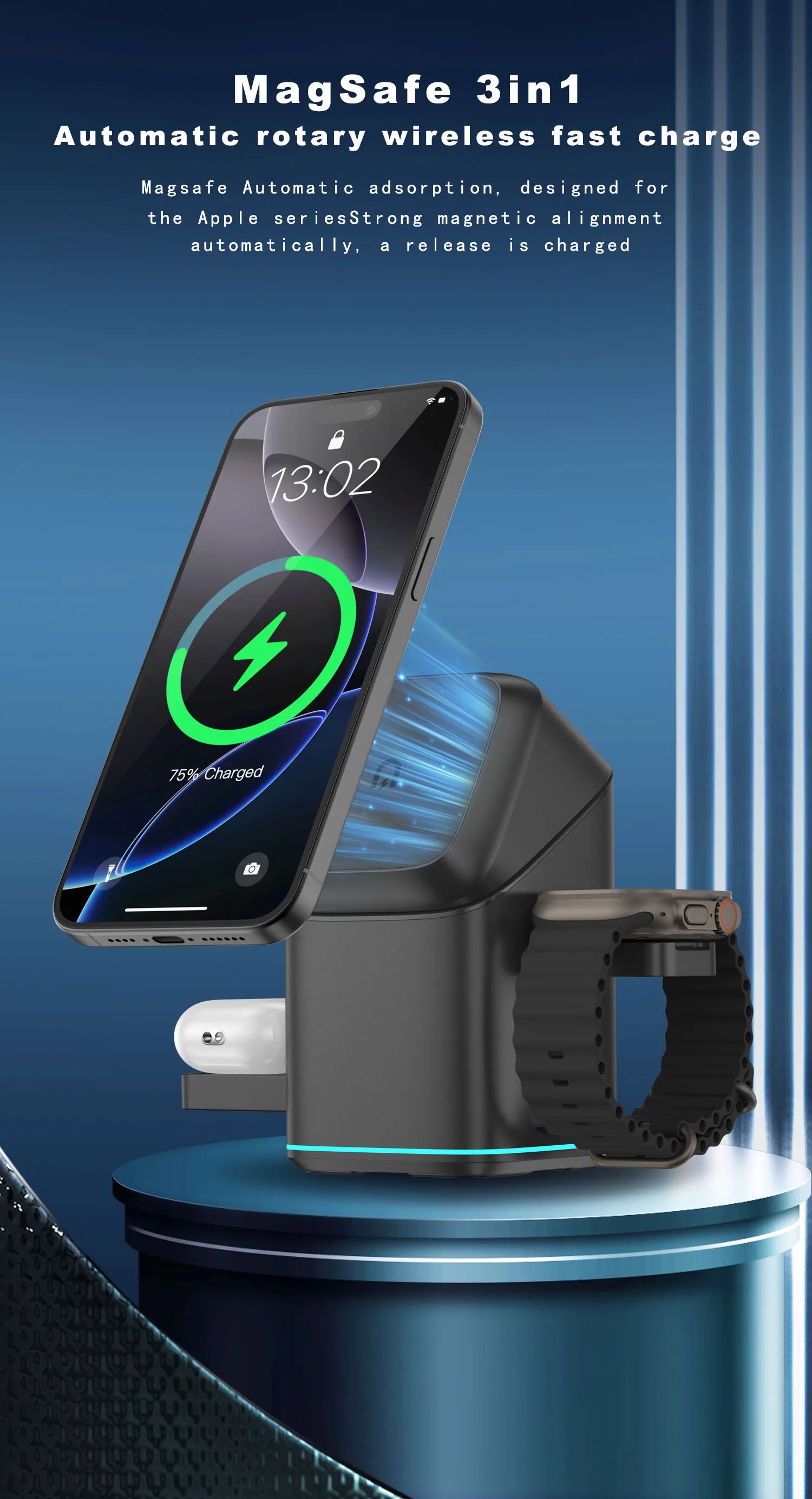 3 in 1 Charging Station iPhone Mag-Safe Charger
