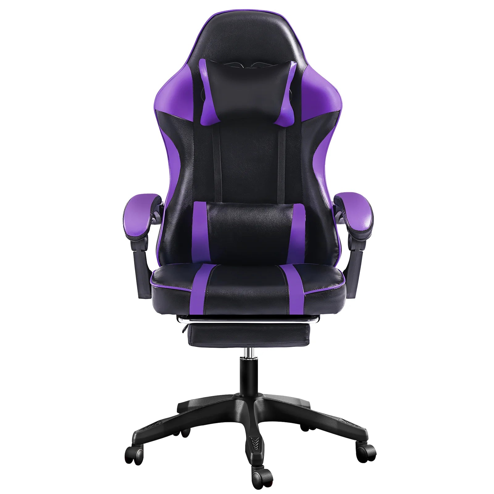 Ergonomic Gaming Chair with Footrest – High-Back PU Leather Computer Chair with Headrest, Lumbar Support & Reclining Backrest