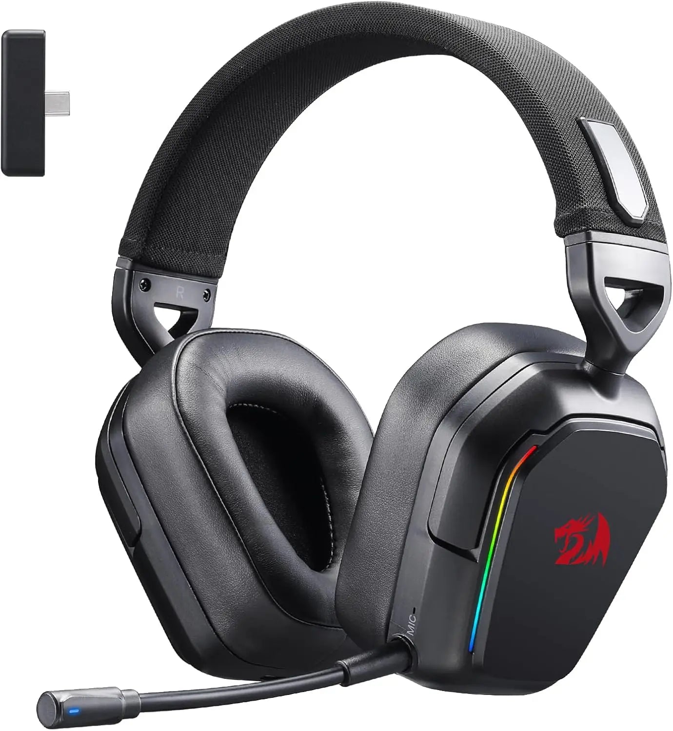 Redragon H868 Wireless Gaming Headset – 3-Mode Connection, RGB Lighting, 7.1 Surround Sound, Noise-Canceling Microphone, Over-Ear Design