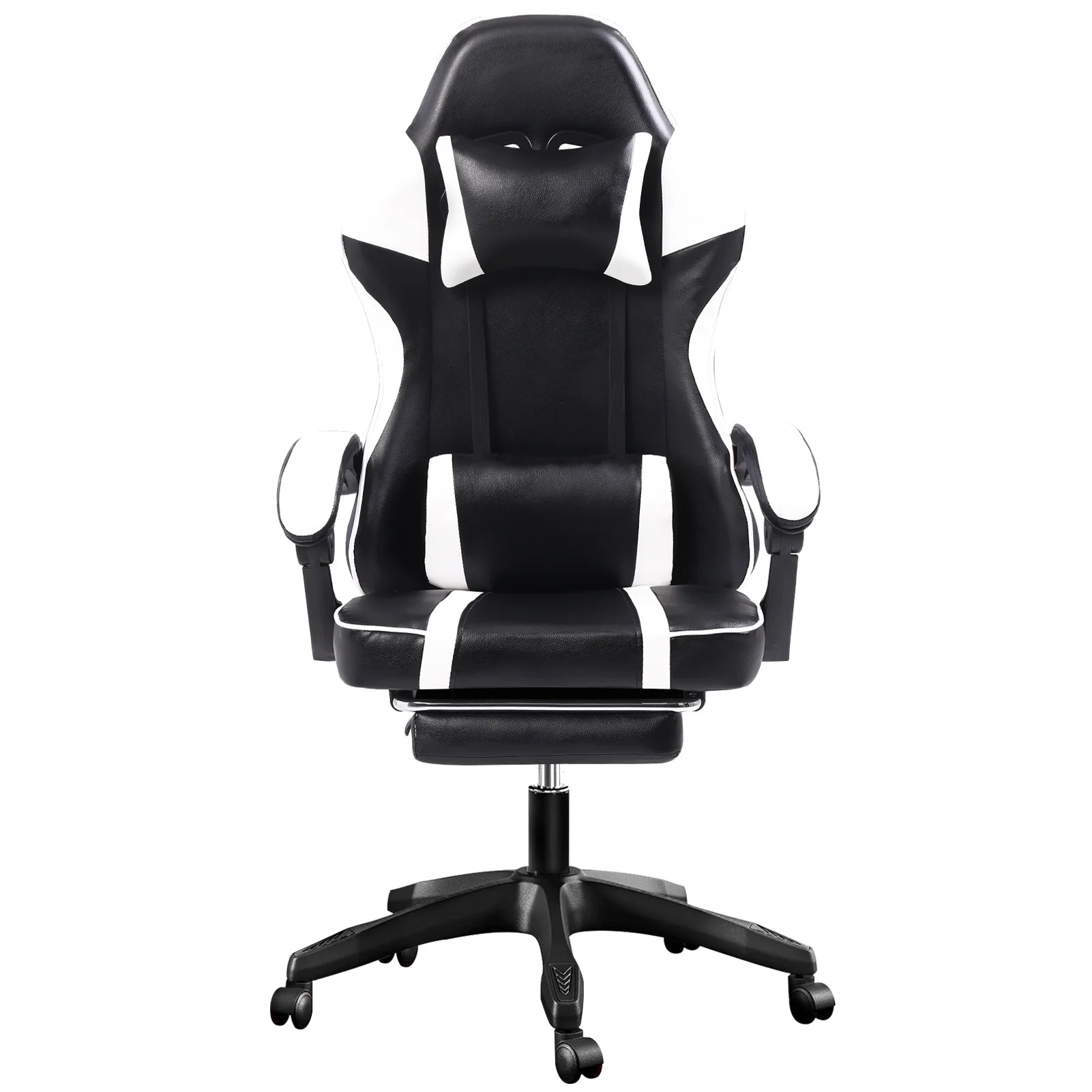 Ergonomic Gaming Chair with Footrest – High-Back PU Leather Computer Chair with Headrest, Lumbar Support & Reclining Backrest