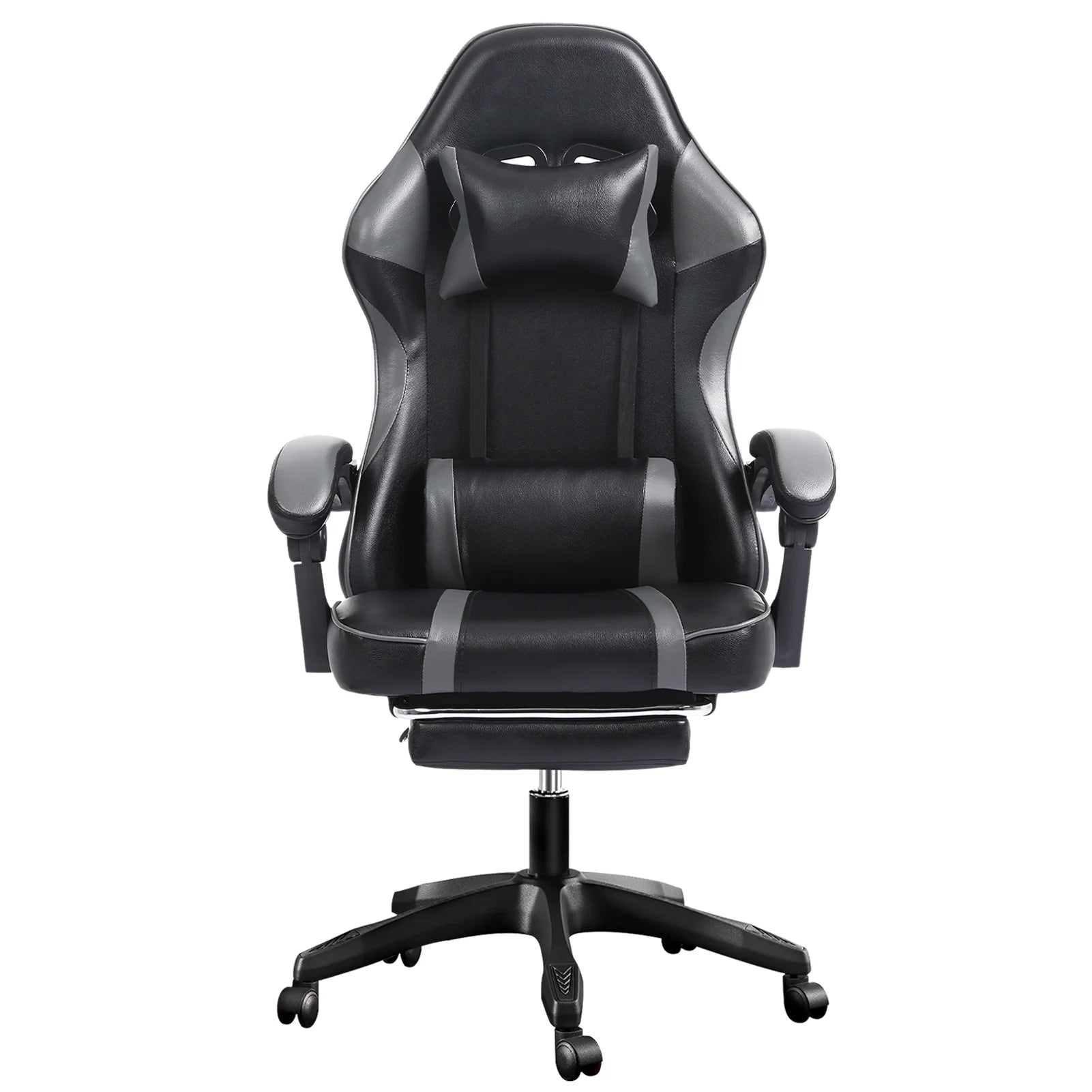 Ergonomic Gaming Chair with Footrest – High-Back PU Leather Computer Chair with Headrest, Lumbar Support & Reclining Backrest