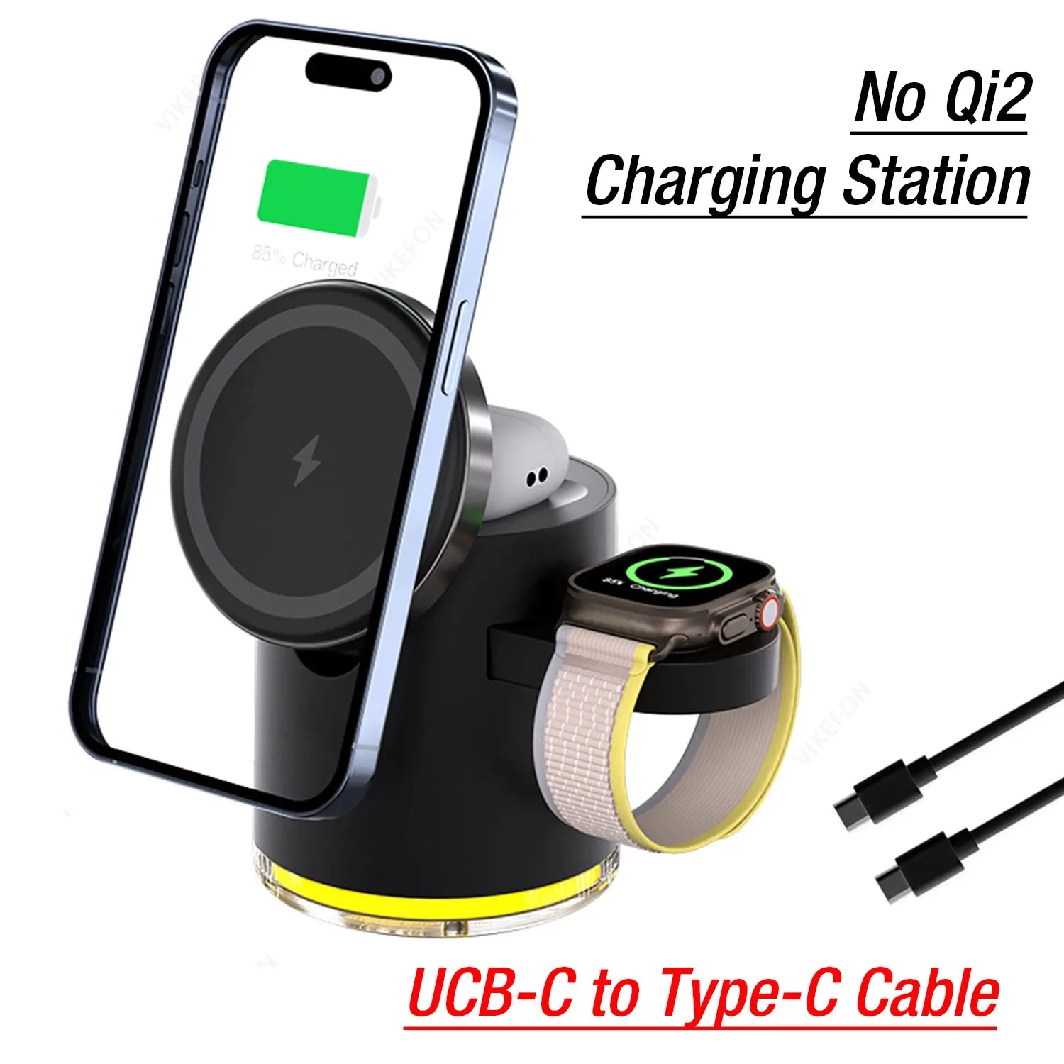 3 in 1 Magnetic Wireless Charger Station Qi2 Quick Fast Charging Stand