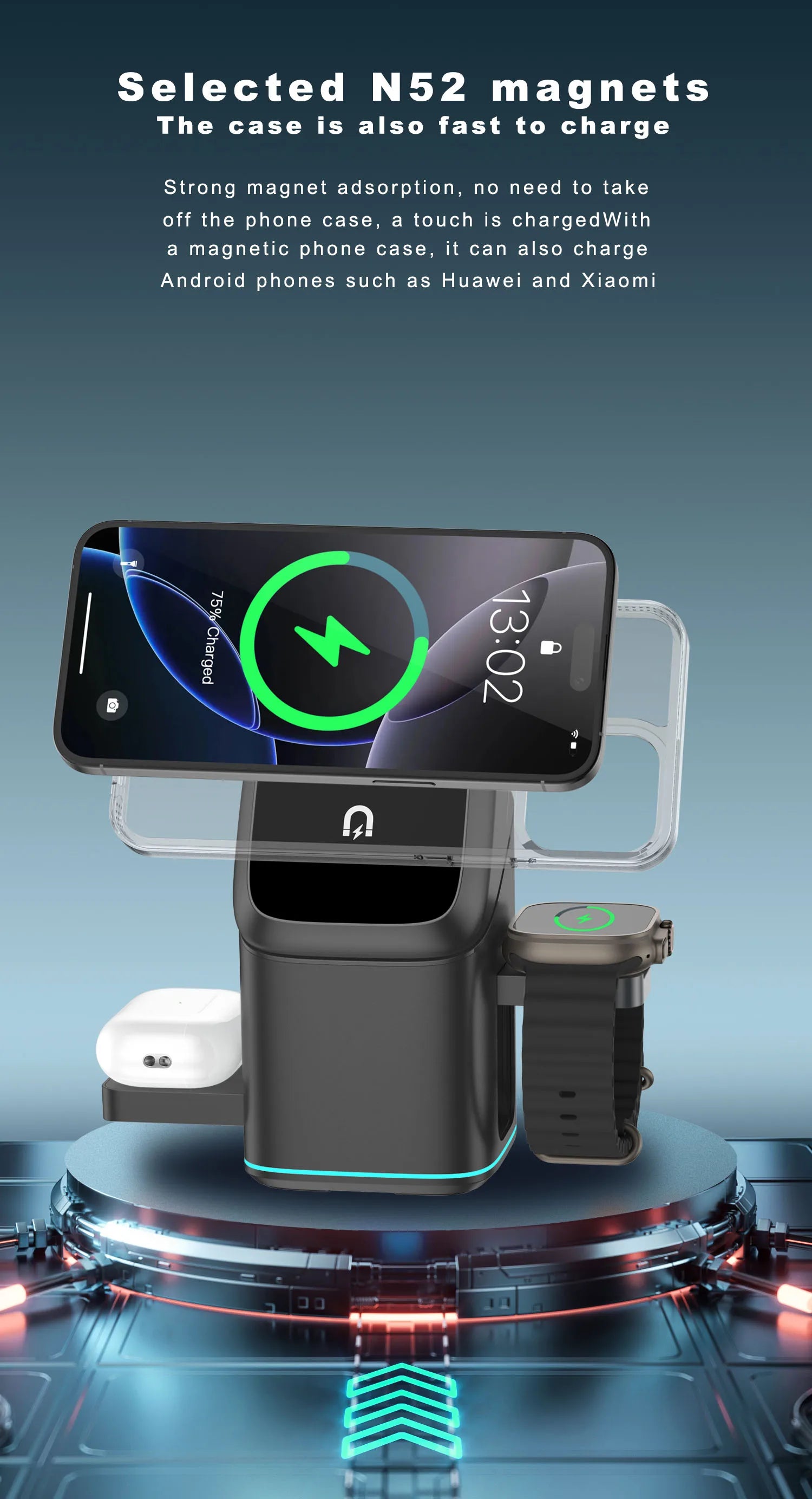 3 in 1 Charging Station iPhone Mag-Safe Charger