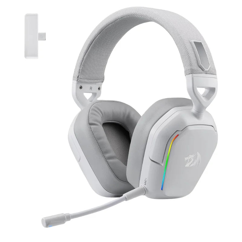 Redragon H868 Wireless Gaming Headset – 3-Mode Connection, RGB Lighting, 7.1 Surround Sound, Noise-Canceling Microphone, Over-Ear Design