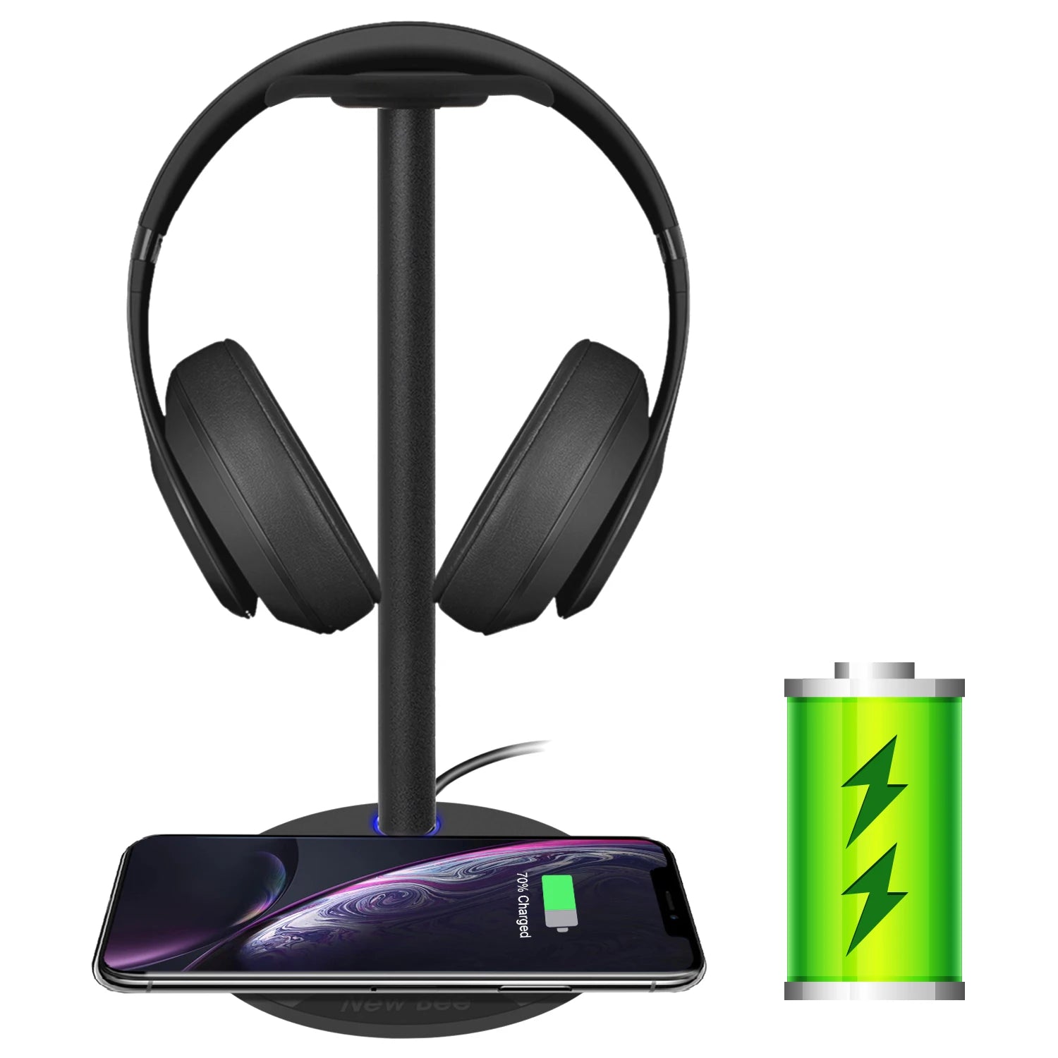 RGB Gaming Headphone Stand – Headset Holder with 2 USB Ports, Non-Slip Base & Cool Desk Display for Gamers