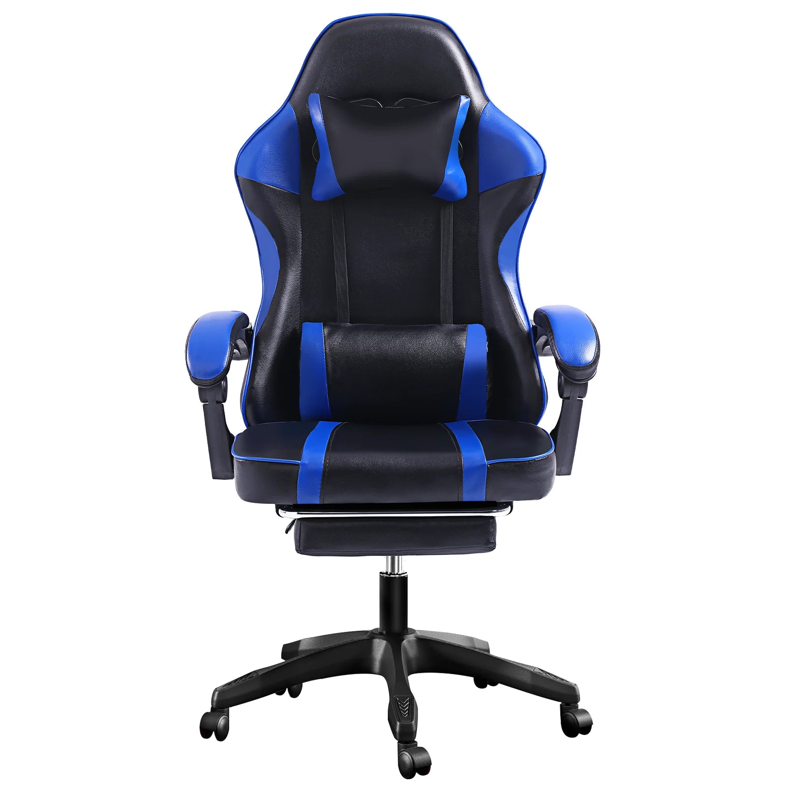 Ergonomic Gaming Chair with Footrest – High-Back PU Leather Computer Chair with Headrest, Lumbar Support & Reclining Backrest
