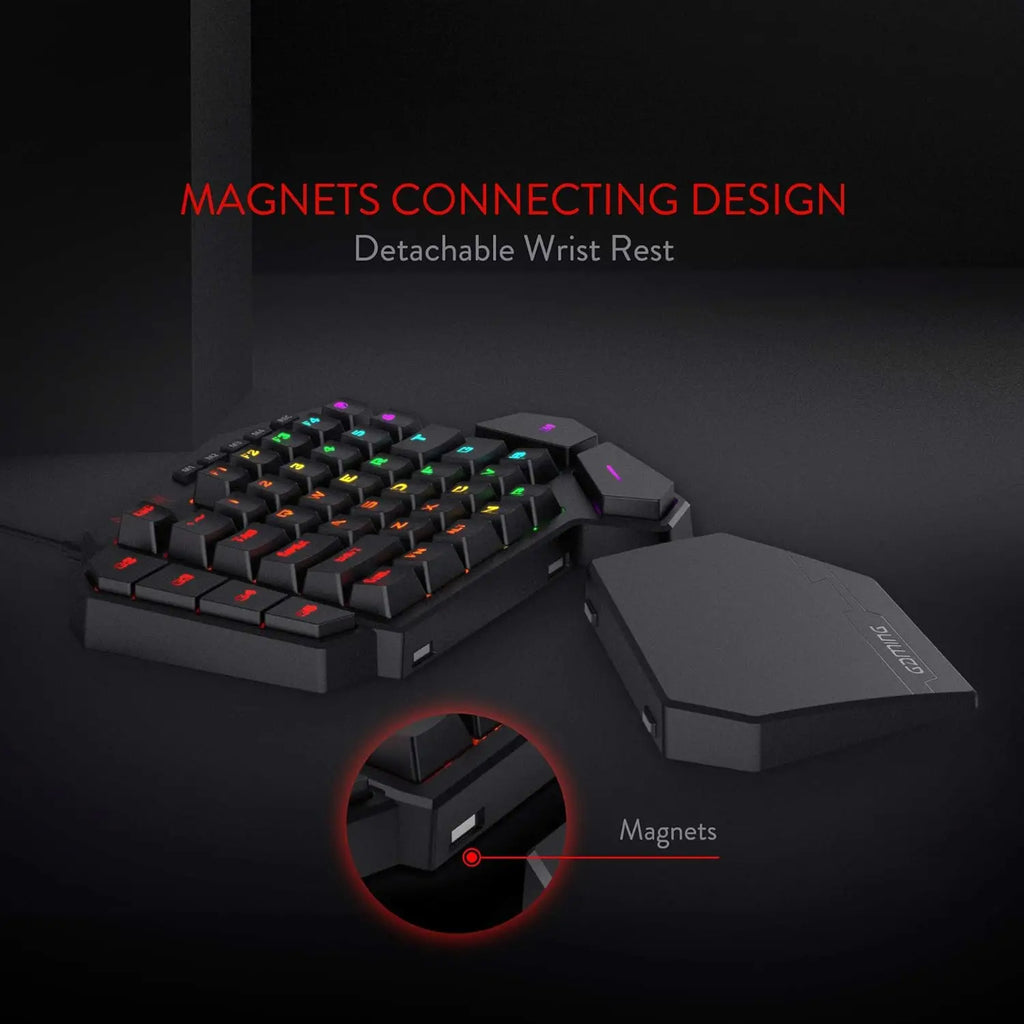 Redragon K585 Wired DITI One-Handed RGB Mechanical Gaming 42 Keys Type-C Gaming Hot-Swappable Wrist Rest Keyboard