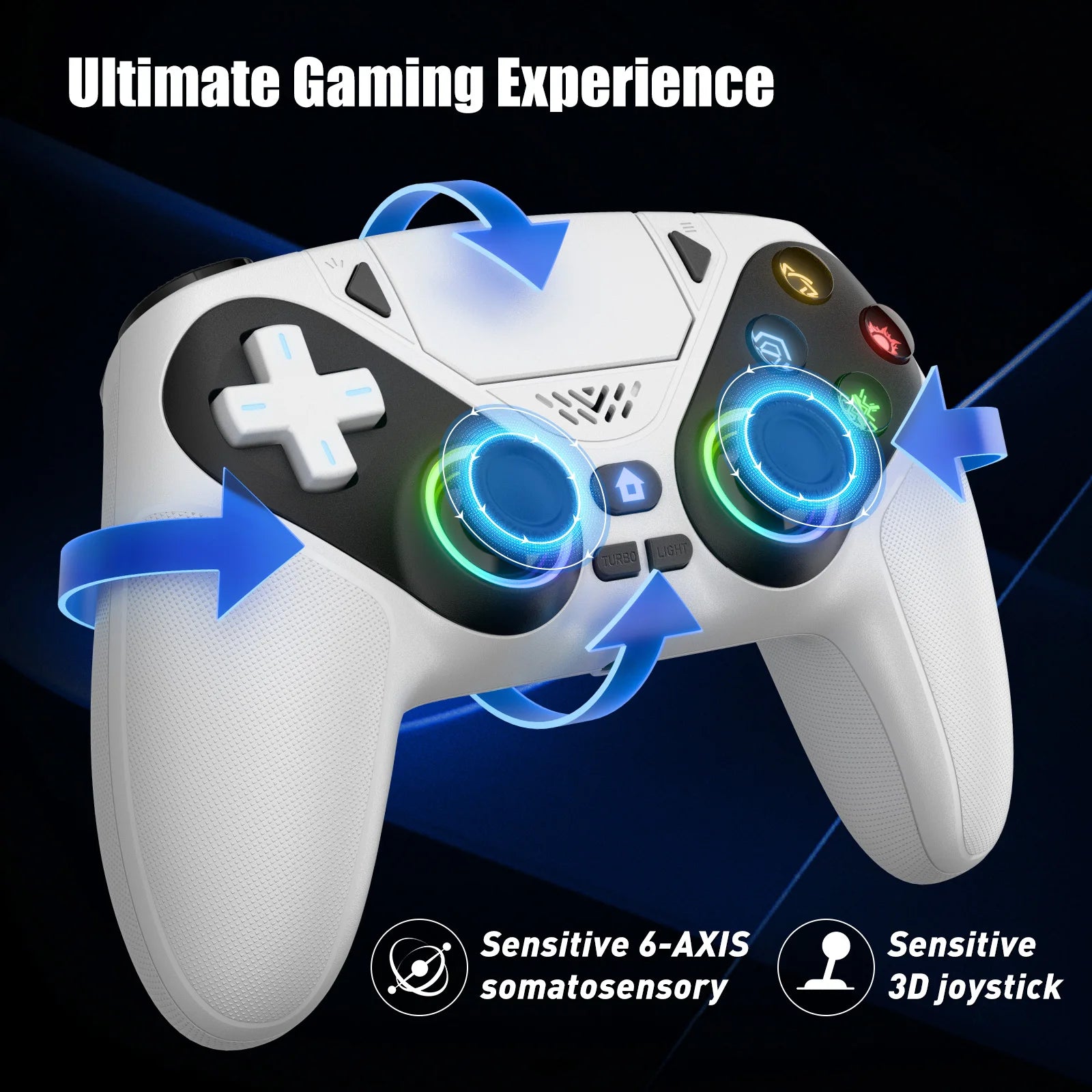 For Playstation 5 Wireless Controller For Ps5 Pc Console Controller With Turbo Dual Sense Vibrate Programming Bluetooth Gamepad