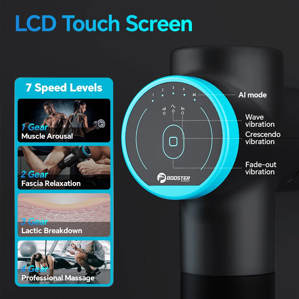 BOOSTER M2-12V LCD Display Massage Gun Professional Deep Muscle Massager