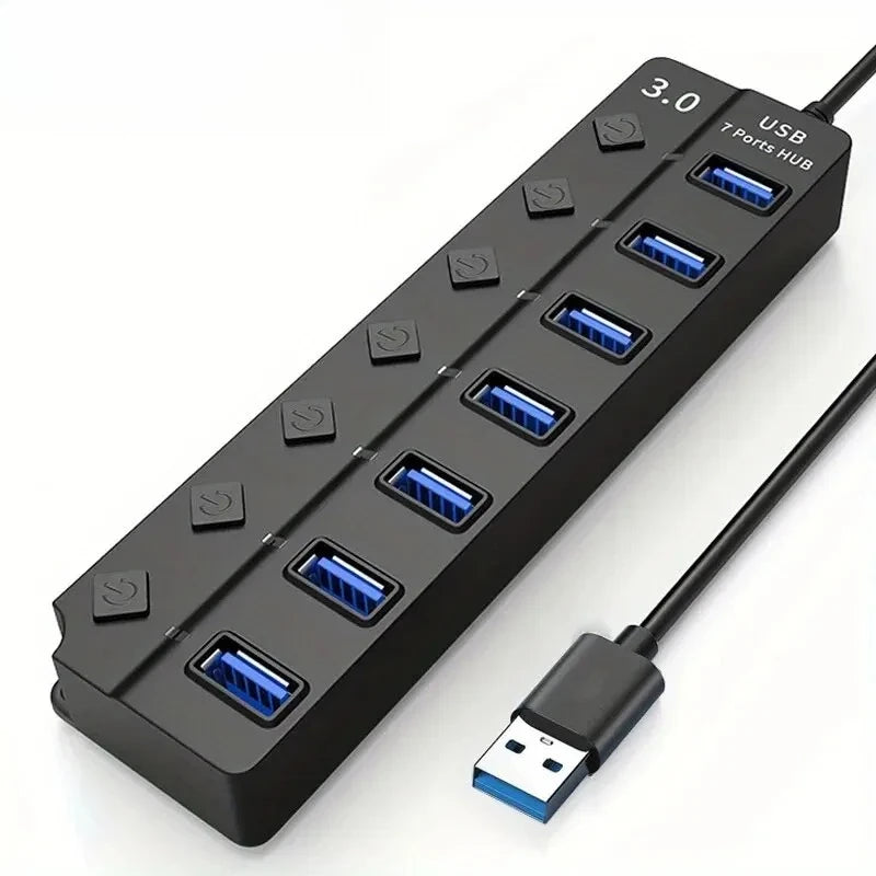4/7-Port USB 3.0 Hub with LED Indicator