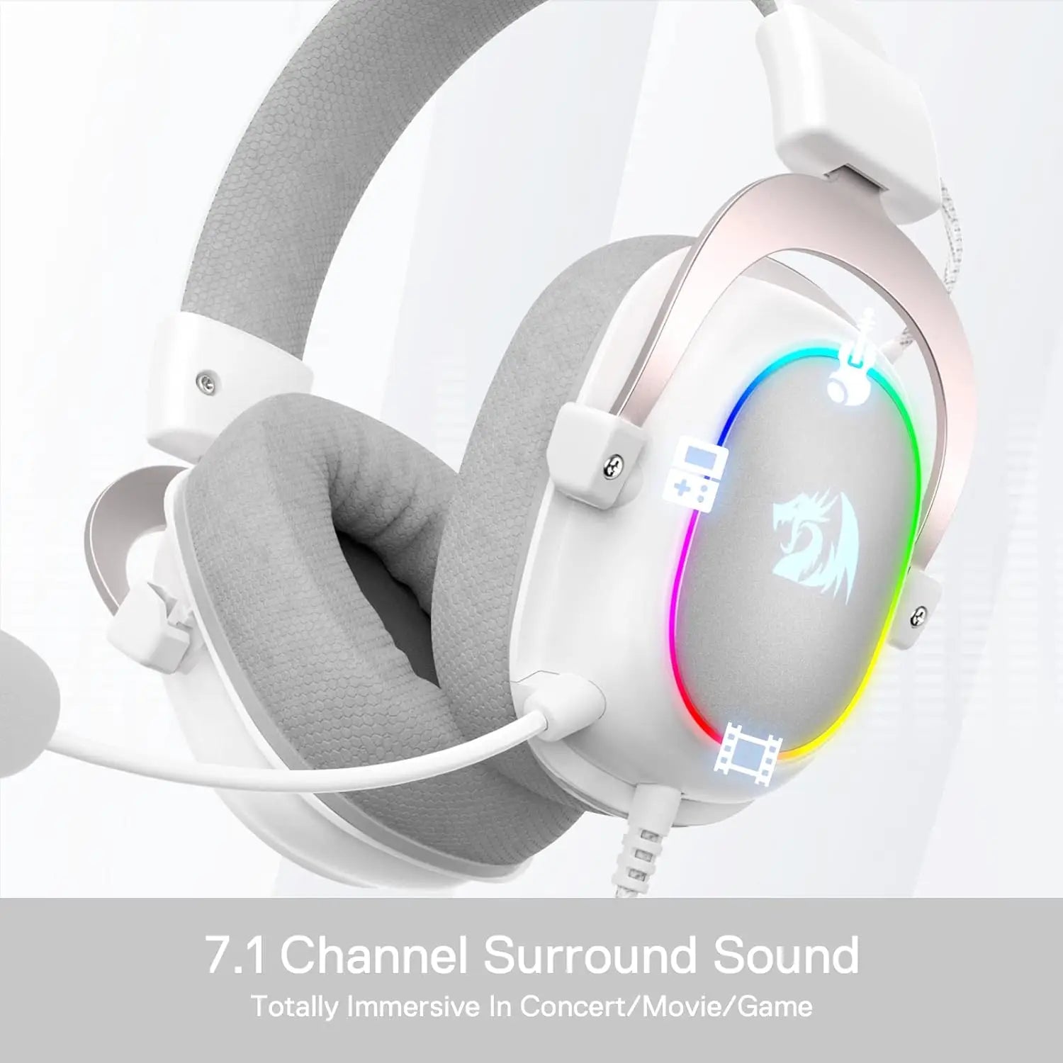 Redragon H510 Zeus-X RGB Wired Gaming Headset – 7.1 Surround Sound, Backlit RGB, Multi-Platform Compatibility