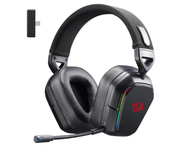 Redragon H868 Wireless Gaming Headset – 3-Mode Connection, RGB Lighting, 7.1 Surround Sound, Noise-Canceling Microphone, Over-Ear Design