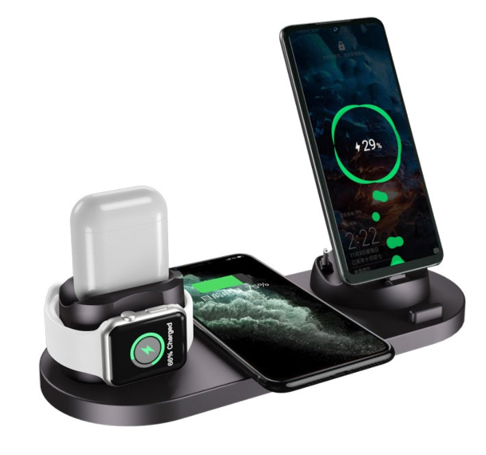 6-in-1 Fast Wireless Charging Station – Multi-Device Charging Dock for Phone, Watch & AirPods