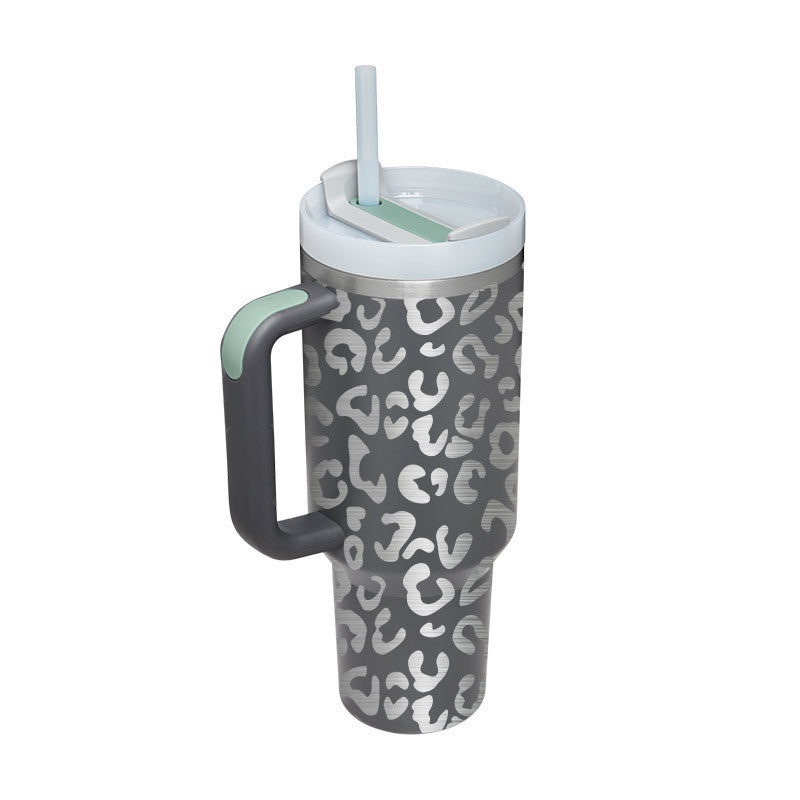 40oz Insulated Tumbler with Handle & Straw – Stainless Steel Spill-Proof Travel Mug with Lid for Coffee, Car, Gym, Office & Gifts
