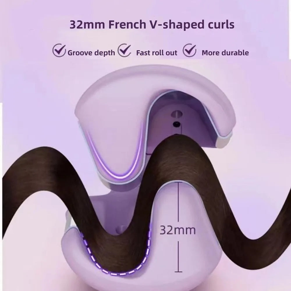 32mm Deep Wave Hair Curler – Adjustable Temperature Curling Iron Wand, Fast-Heating Crimper Styler for All Hair Types