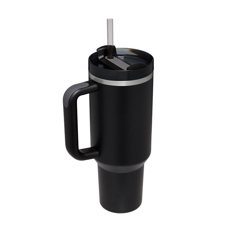 40oz Insulated Tumbler with Handle & Straw – Stainless Steel Spill-Proof Travel Mug with Lid for Coffee, Car, Gym, Office & Gifts